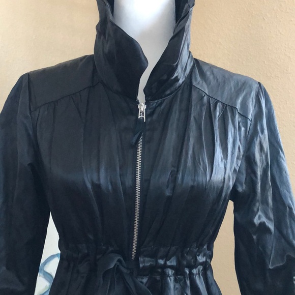 Black Satin light jacket by Kensie - Picture 3 of 8